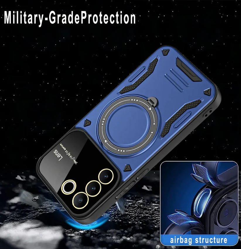 Vivo V27 Premium Military Grade Hard Back Ring Case