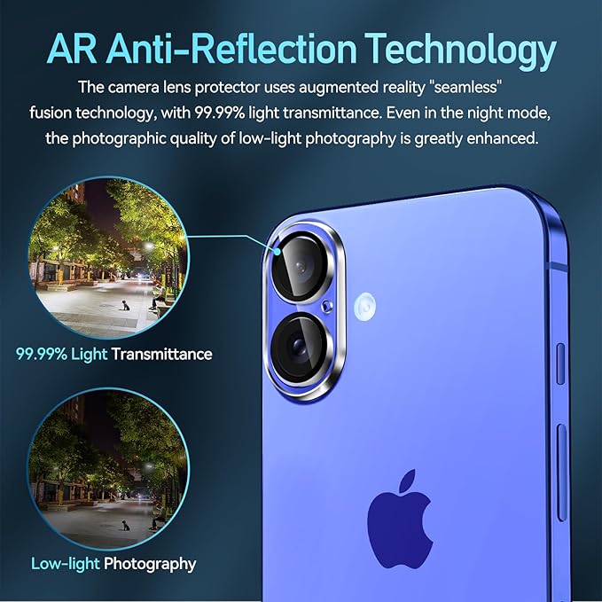 Waterproof HD Camera Lens Protector for iPhone 16 / 16 Plus