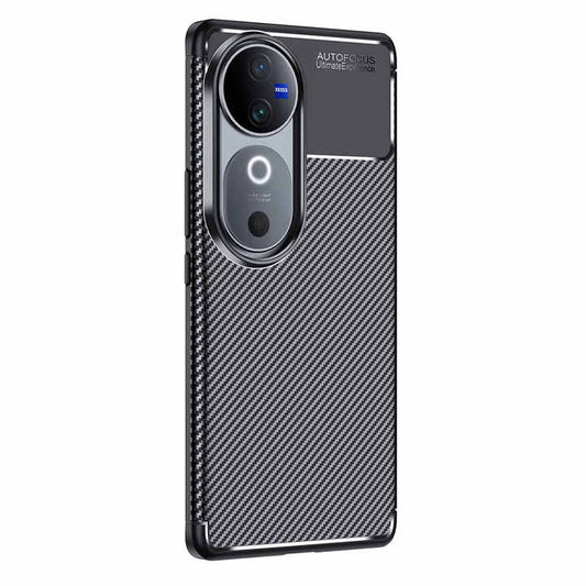 Vivo V40 Pro Luxury Carbon Fiber Texture Phone Case Thin Shell