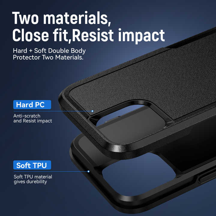 iPhone 15-16 Series Anti-Shock TPU PC Phone Case