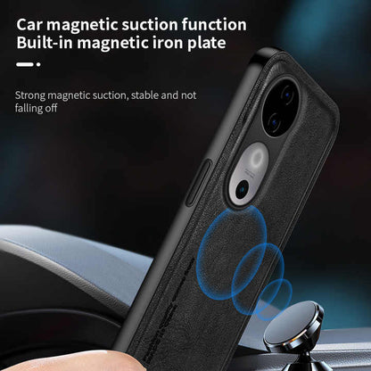 Vivo V40 Pro Skin Feel Shockproof Magnetic Phone PU Leather Case