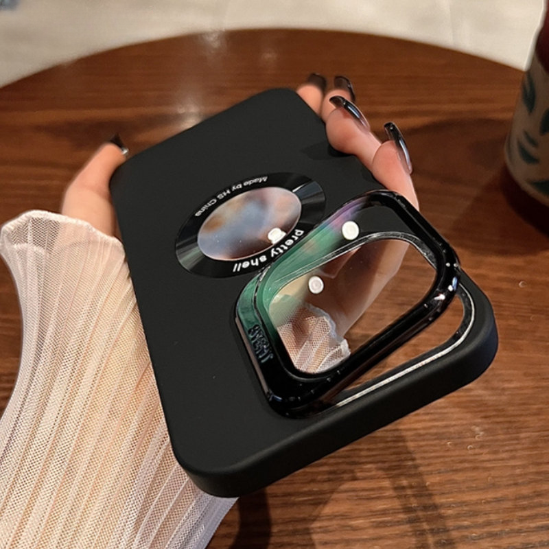 Logo Hole Camera Lens Full Protection, Foldable Stand iPhone Case