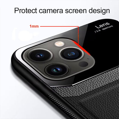 iPhone 15-16 Series Premium Leather Lens Protective Case