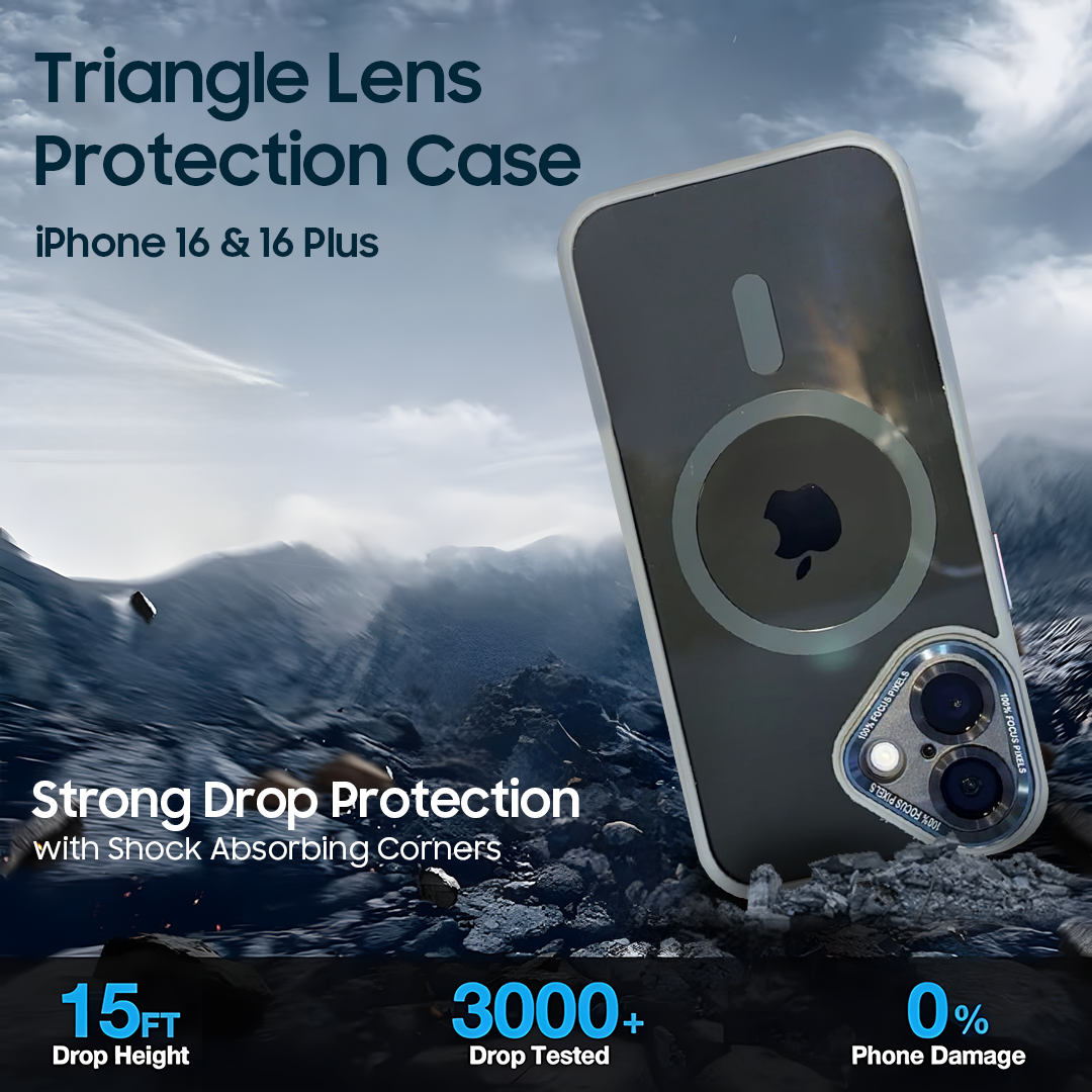 Triangle Lens Protection Case For iPhone 16 and 16 Plus