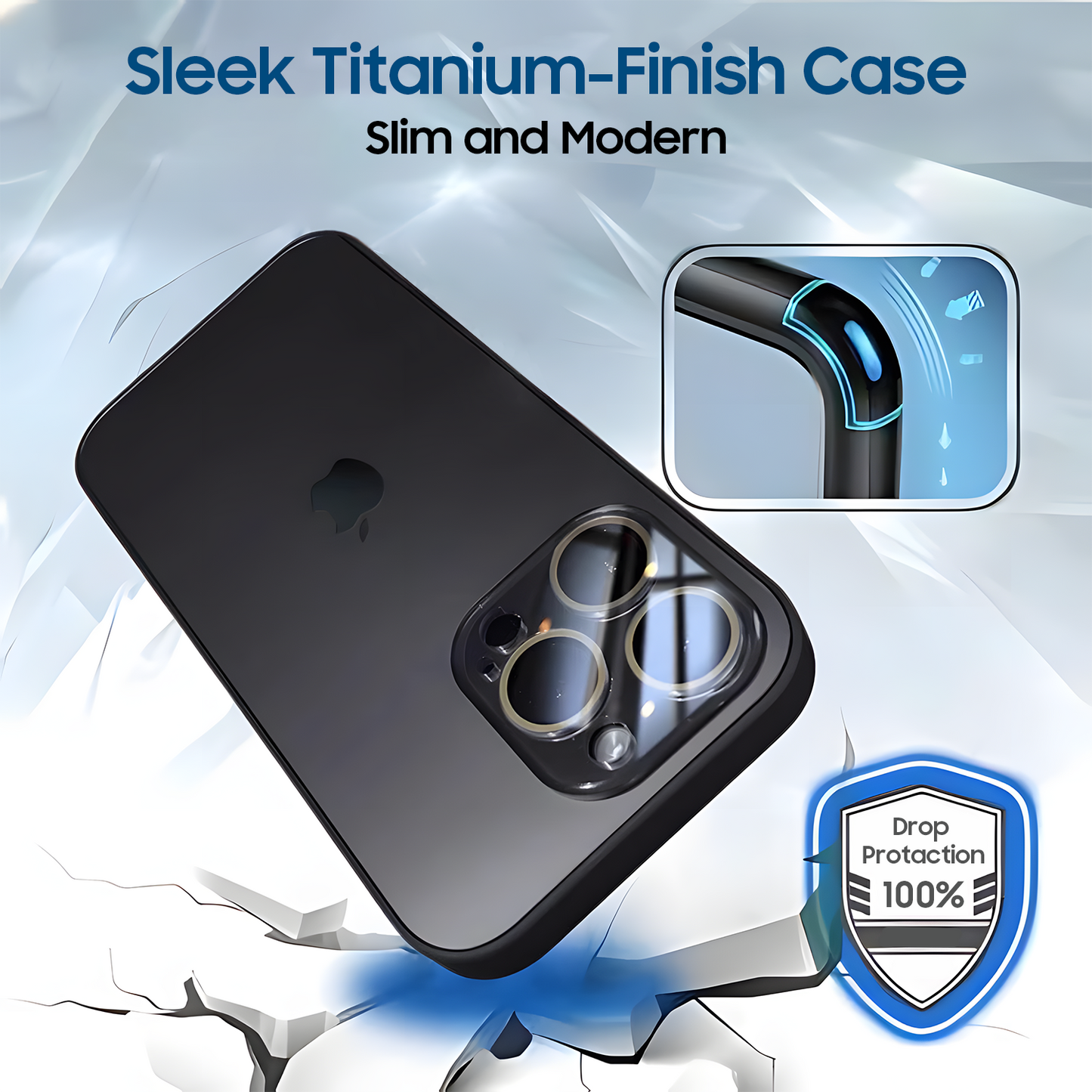 Sleek Titanium-Finish Case for iPhone 16 Pro & 16 Pro Max